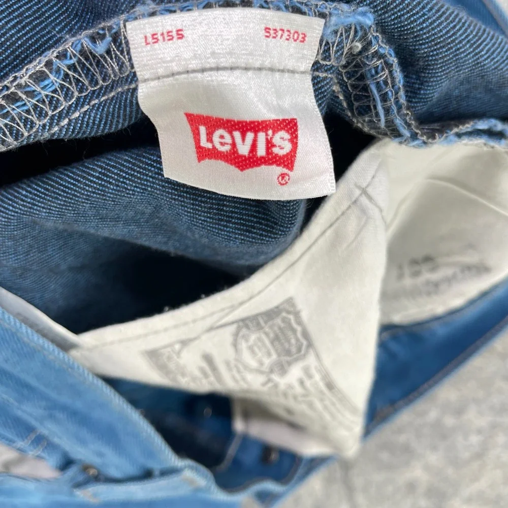Levi's 501 Button Fly Jeans Men 35x30 Blue Teal Straight Leg (Fits 32x28) Grunge